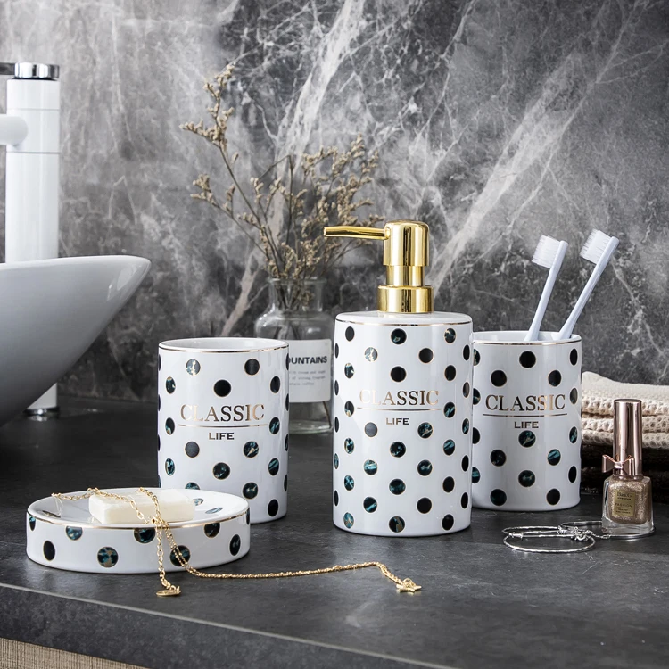 

New Decorative Bathroom Ceramic Bath Gift Set, White