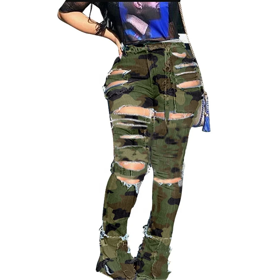 

B60283A Sexy style fast shipping high-waisted leggings camouflage fashion hot sale women's jeans, Photo color