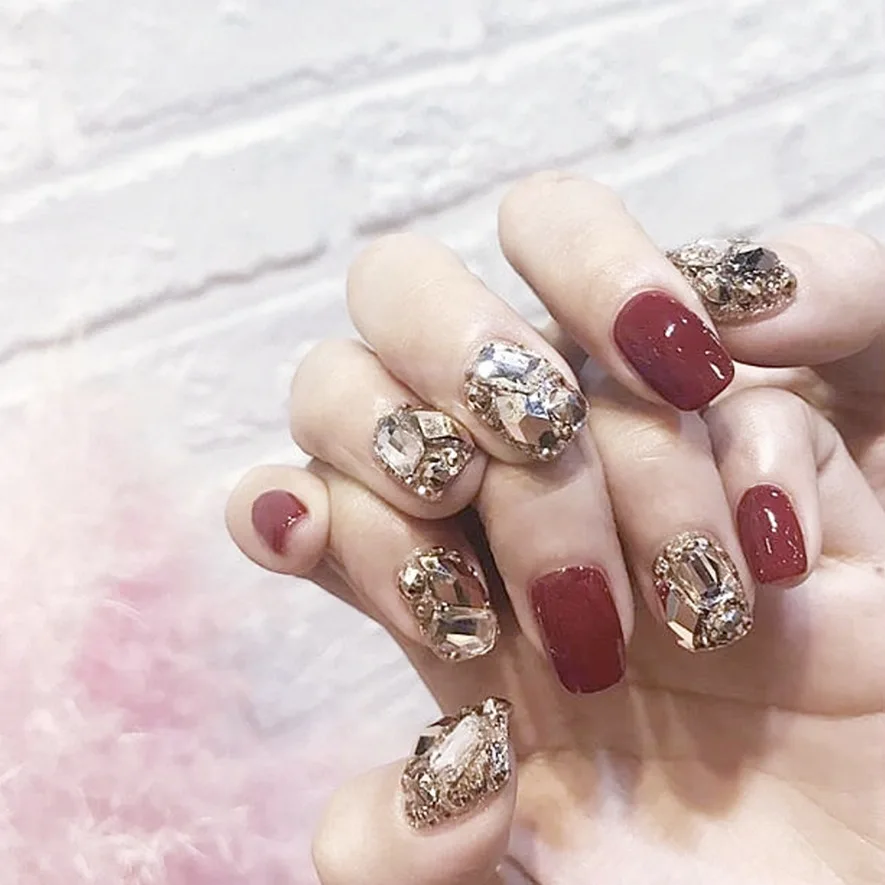 

24 pcs crystal diamond nail tips false nail tips