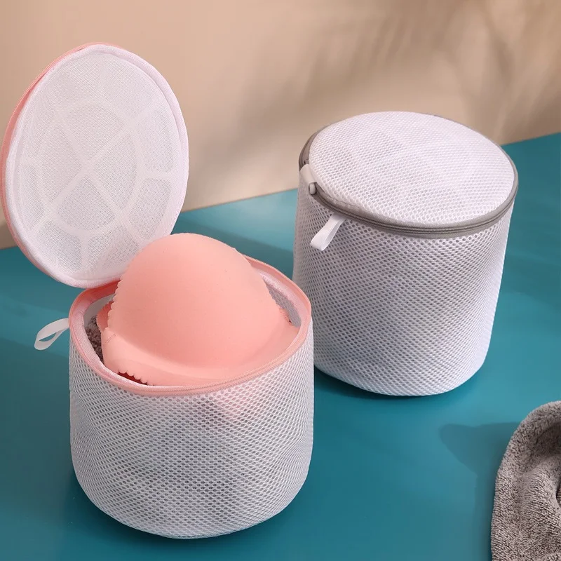 

Mesh Bra Wash Bag with Durable Zipper Travel Laundry Bag for Intimates Lingerie, White