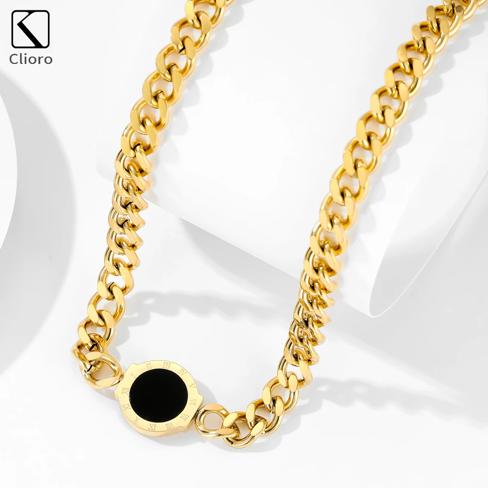 

Fashion jewelry Roman Digital necklace American women's gift party pendant necklace gold filled chunky necklace