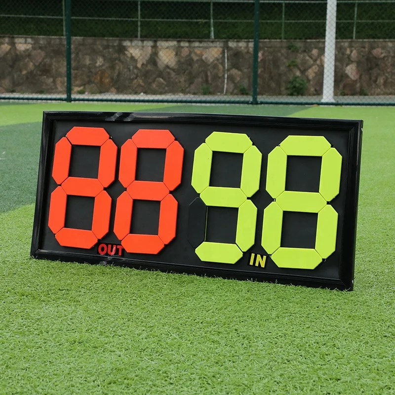 

Football match substitution board 4 digits turnover card double-sided display coach substitution Football Substitution Board, Picture