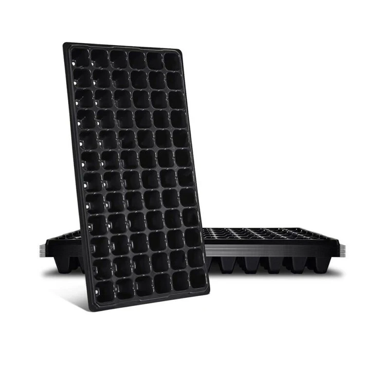 

High Quality 72,108,128,200 Cells PVC/PS Plastic Seedling Tray Extra Strength Seed Trays for Vegetable Seedlings, Black