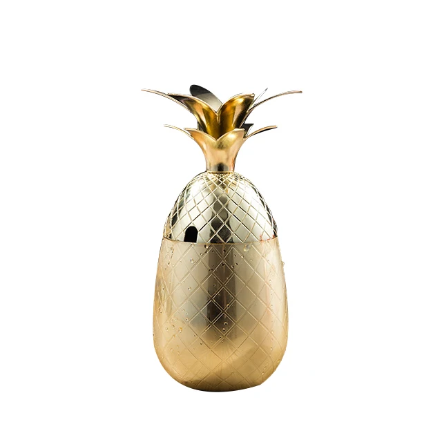 

Available 304 Stainless Steel Cocktail Copper Mugs 500ML Pineapple Shape Tumblers Moscow Mule Cup, Multi colored