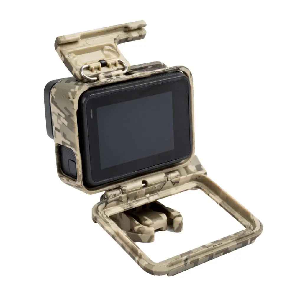 Free Shipping Protective Housing Case Cover Action Camera Camouflage Plastic Protection Border Frame Box for Go Pro   5  
