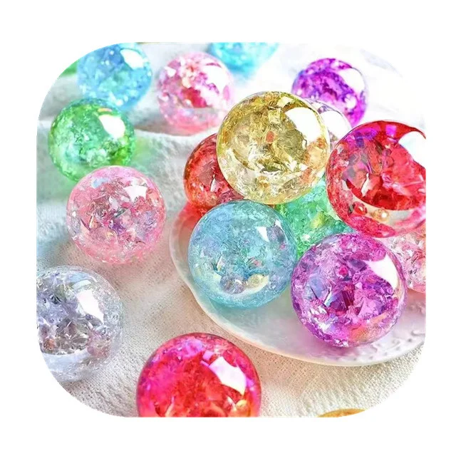 

Bulk wholesale 7kinds mix color 48-60mm glass ball angel aura crackled quartz decor crystal spheres for Decor