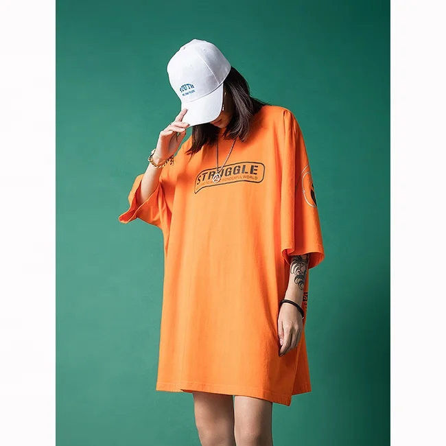 

2021 cusotom logo printed girls cotton cool T-shirt casual loose shirt tshirt women