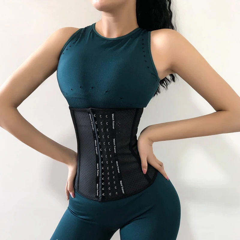 

Columbian Breathable Adjustable Custom Private Label Latex Slimming Waist Trainer, Black red