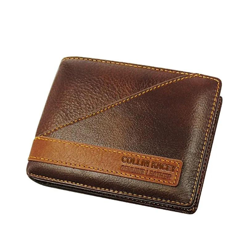 

Chinese factory directly sell custom excellent quality men leather purse short purse men's wallet, Black, brown