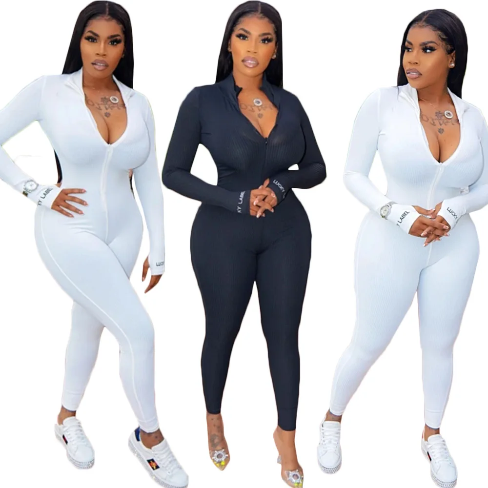 

Good quality good price Black white khaki lucky label jumpsuit Hot sale lucky label jumpsuit