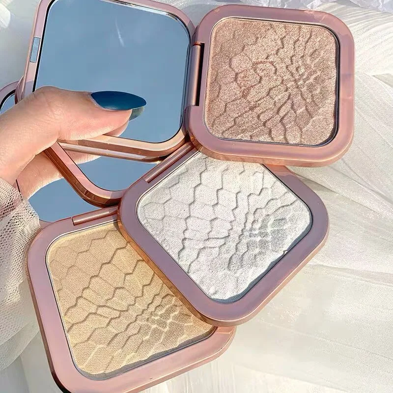 

private label High Gloss compact powder diamond highlighter trimming palette highlights, Custom color