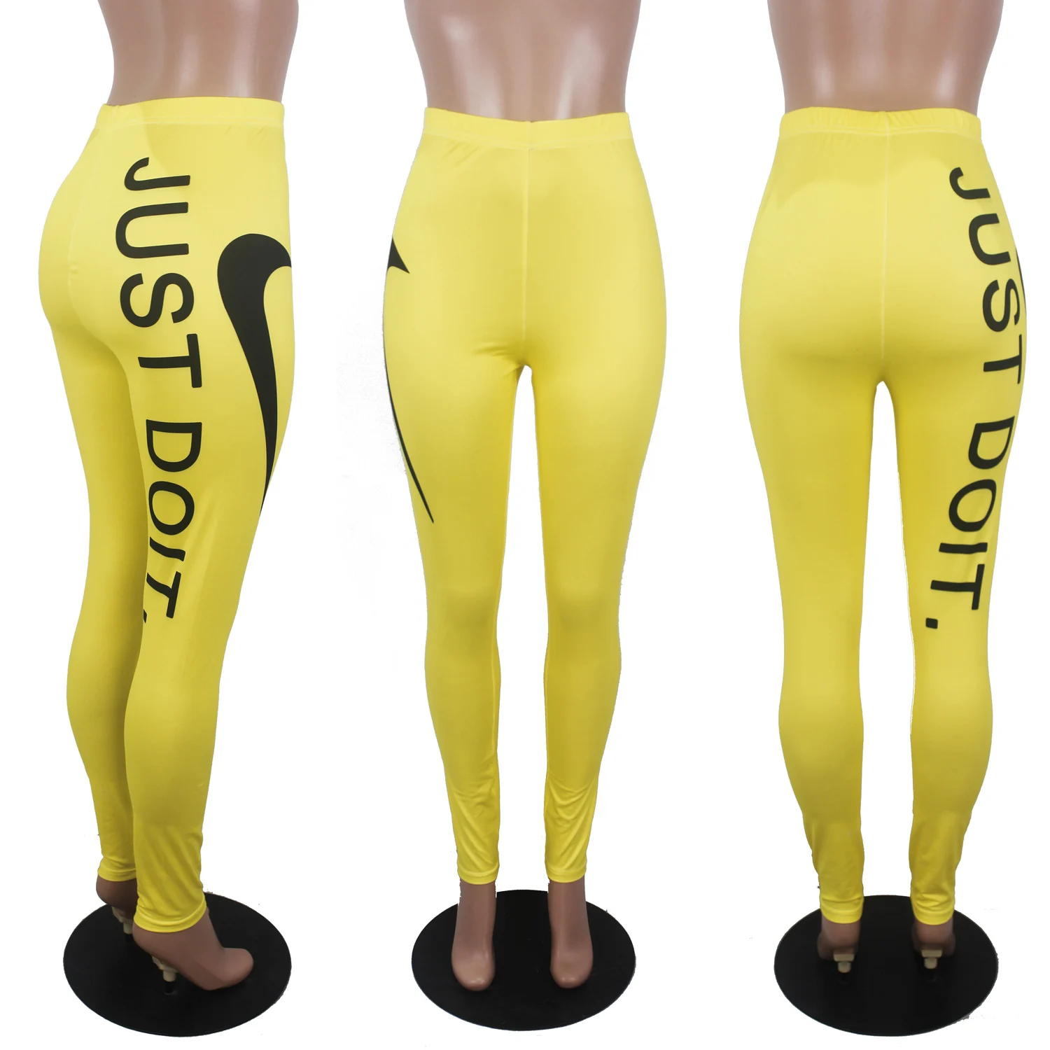 

2021 Hot Selling High Waist Yoga Pants Seamless Women Trousers Casual Letter Printed Legging, White;pink;yellow,blue,brown,light blue