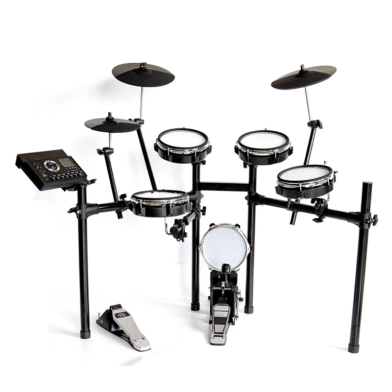 

children drum set percussion instruments with 5drums 3cymbals digital drum kit drum skin set, Black+white