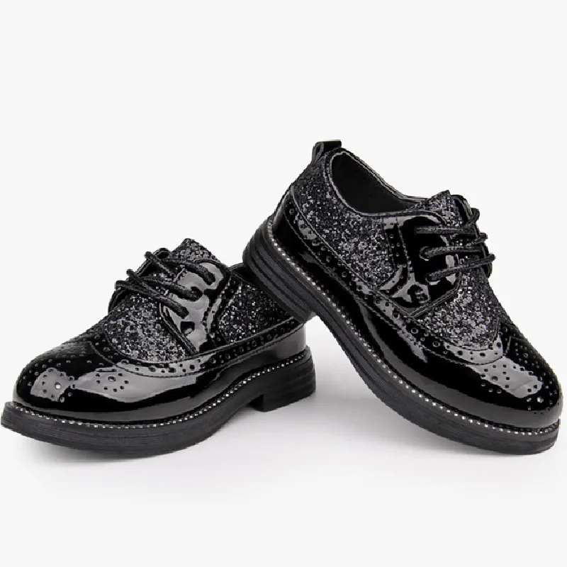 

Fashion British Style Children Black Leather Shoes More Style Boy Dress Leather Shoes, Gold/silver/black
