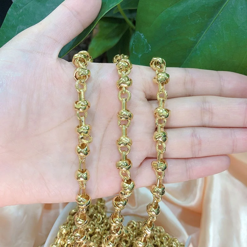 

Factory wholesale price fashion 18K gold-plated chain, high quality and durable jewelry production, Gold, silver, rose gold, black