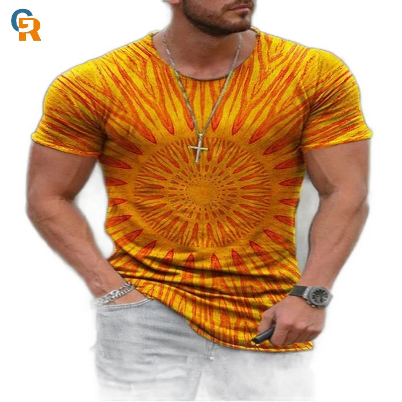 

2021 Summer Men's Fashion Print T-Shirt Short Sleeve Heat Transfer 3D Shirt