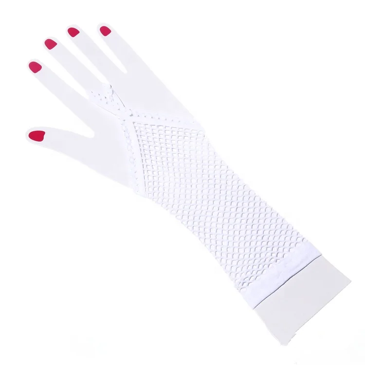
Women Sexy Long Fingerless Twist Fishnet Gloves 