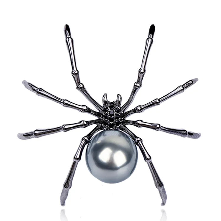 

Halloween gift fashon black spider gothic pin brooch for festival coat decoration