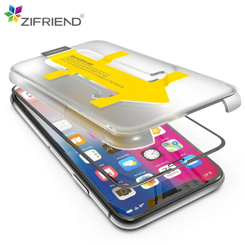 

9h Curved Edge Mobile Phone Film Sheet Tempered Glass Screen Protector Manufacturer Wholesale 3d for Iphone 7 Price 10 Zifriend, Black and white
