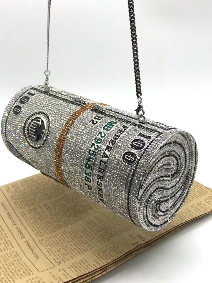 diamond money clutch purse