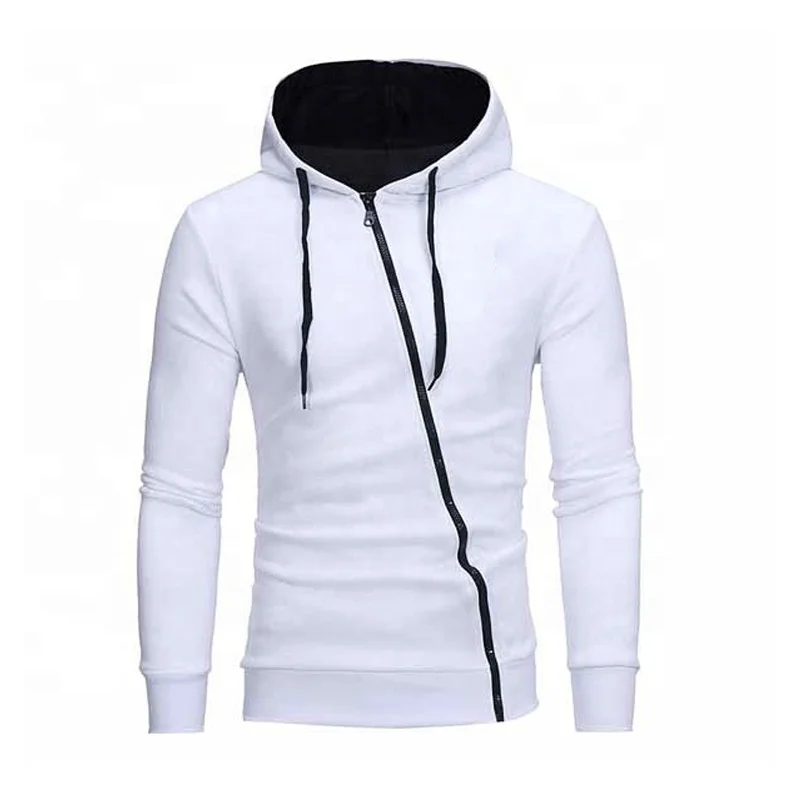

custom sweater mens clothes Awesome Style White Fleece Men Side Zip Hoodie Cross zipper Style Hoodies custom sweater coat