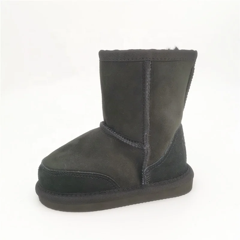 
HQB-KS001 OEM customized premium quality winter thermal classic style genuine sheepskin boots for children. 