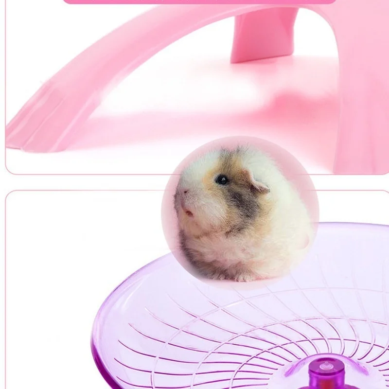 

Pet Hamster Flying Saucer Exercise Wheel Hamster Mouse Toy Cage Accessories Running Disc, As photo