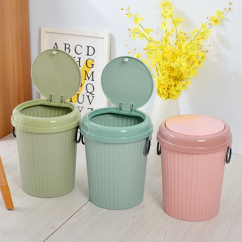 

Household Colorful Hand Press Flip Dustbin Trash Bins Garbage for Sale, Green,blue,khaki,pink