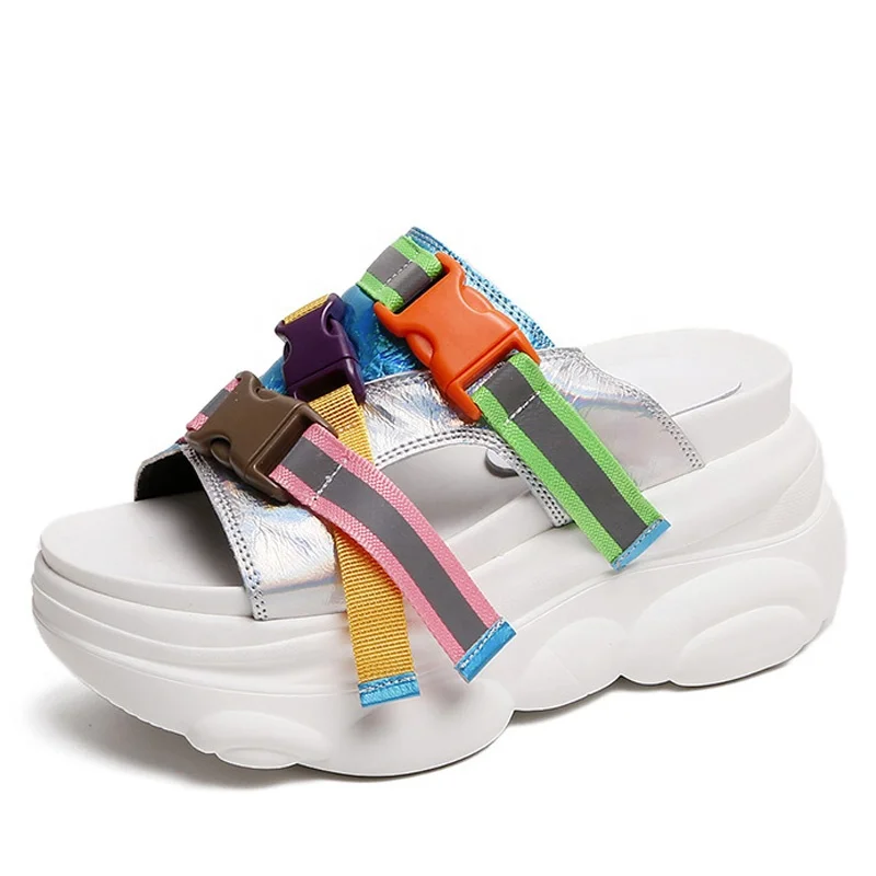 

Personalized stylish style China factory wholesale ladies PU sandals slippers for sale, 4 color ways