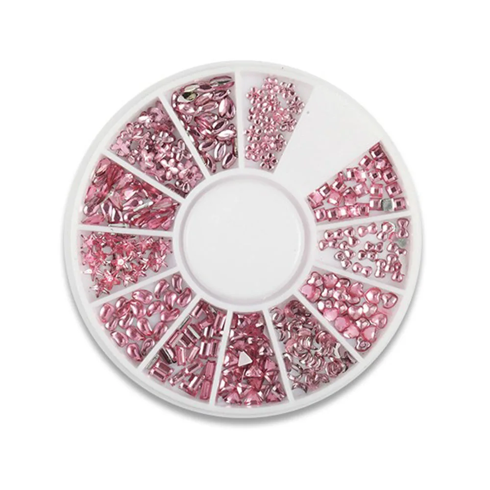 

18 options mixed designs 3d slice sticker beads acrylic nail rhinestone cheap wheel, Mixed nail art