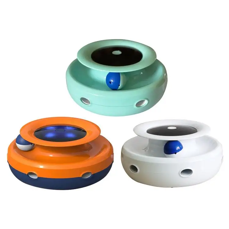 

Interactive Cat Turntable Toy Low Noise Battery powered Cat Toy, Whitegreenorange