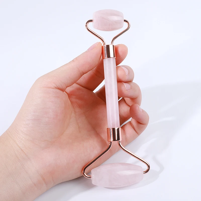 

Private label pink facial roller jade for face natural stone set