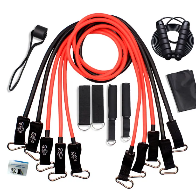 

12 Pieces Of Multifunctional Resistance Sports Suit Pull Rope Fitness Pull Belt Elastic Rope 11 Piece Set Of Tension Device