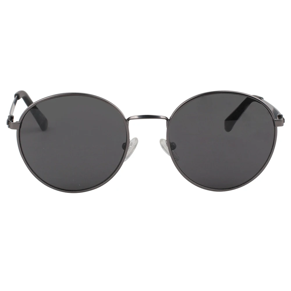 

Polarized metal custom sticker logo round sunglass man