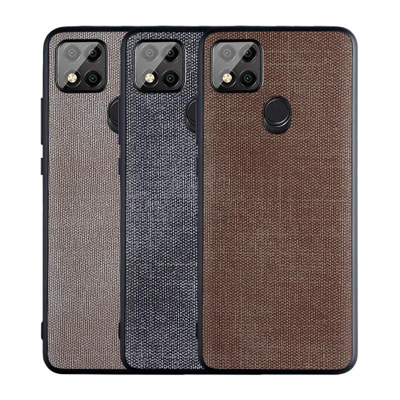 

Rough canvas Fabric & Hard PC & Soft TPU case for Xiaomi Redmi 9C