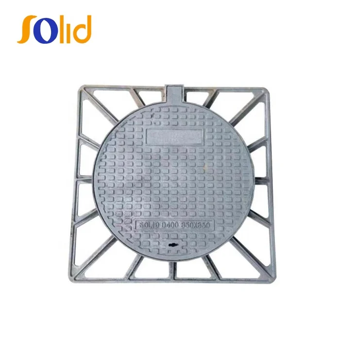 BS EN124 Cast Ductile Iron Manhole Cover GGG500-7 With Frame For Construction