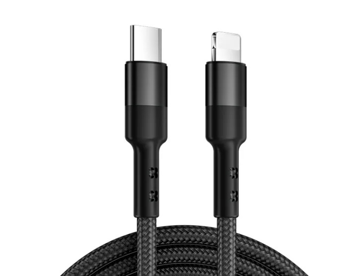 

For usb c to 8pin charging cable for iPhone xs max xr x 8 7 6s plus for ipad fast charger PD cable 2m 18W Braided data cable 6ft, Black+red