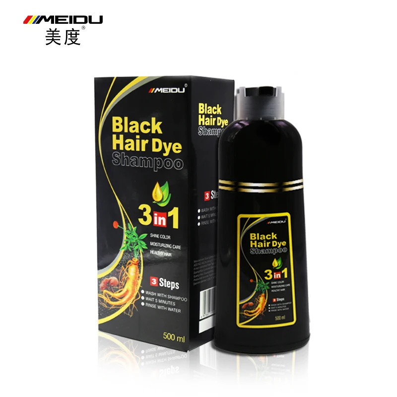 

Guangzhou Meidu manufacturer Hair Dye Product Thailand Hot Sale Magic Fast Natural Black Ammonia Free Hair Color Shampoo