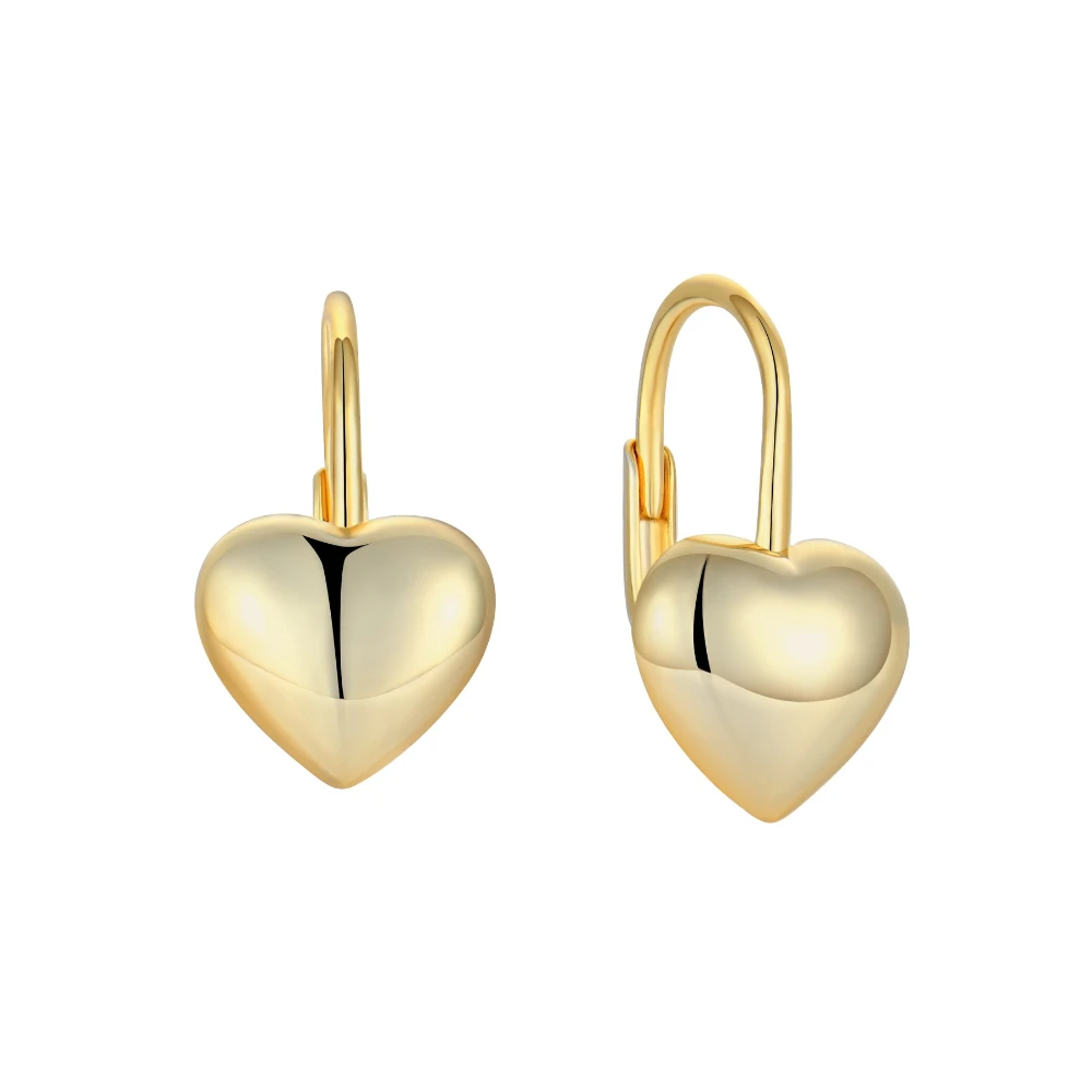 

Hot Sale Woman Stud Earrings Trendy 18K Gold Plated 925 Silver Heart Earrings Fine Jewelry