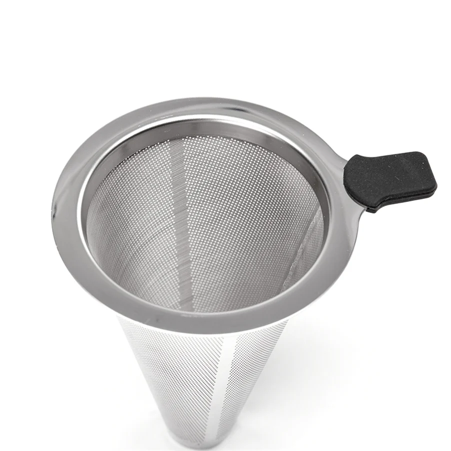 

V60 Stainless Steel Coffee Filter Pour Over Coffee Tea dripper, Stainless steel color and golden