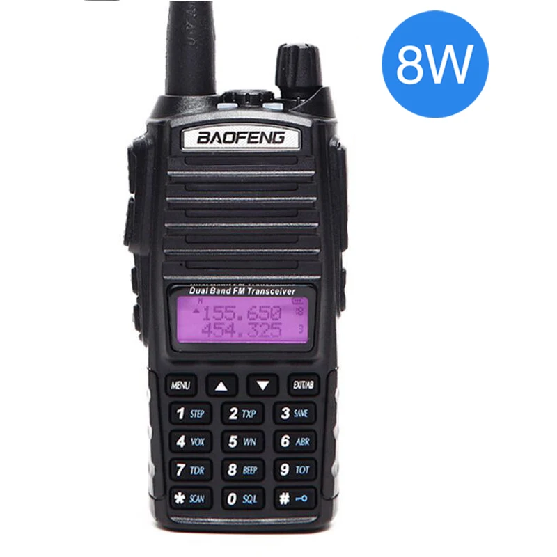 

BaoFeng UV-82Plus 8W Dual Band VHF/UHF Tri Power Two Way Radio Long Range Ham CB Amateur Portable Walkie Talkie Radios, Black