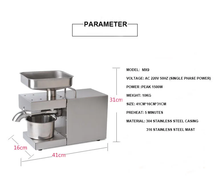Profesyonel Avokado Yağ Çıkarma Makinası Susam Tohumları Yağ Yapma