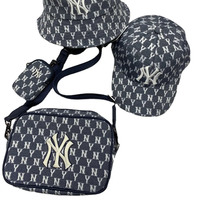 

Wholesale Square NY Purse Women Handbag Famous Brand Designer Crossbody Bag NY Sun Visor Set, Blue&pink