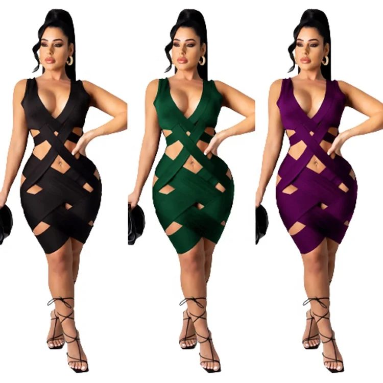 

Sexy Hollow Out Stylish Sexy Latest Bandage Dresses 2021