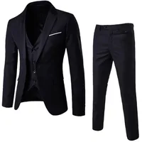 

Men's Slim Fit Suit Blazer Jacket Tux Vest & Trousers 3-Piece Suit Set