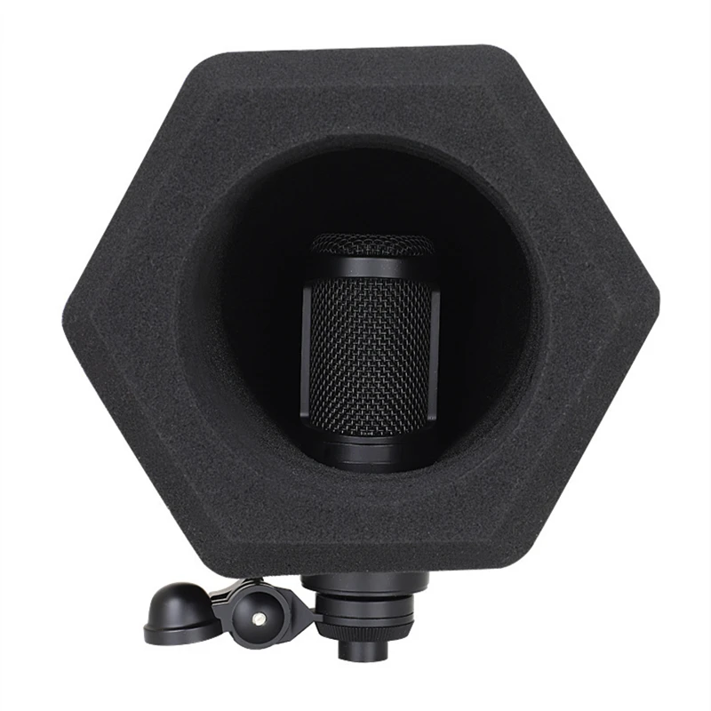 

PF8 Microphone Acoustic Filter Isolator Studio Mic Shield Screen Isolation Vocal Booth Box for Recording, Black