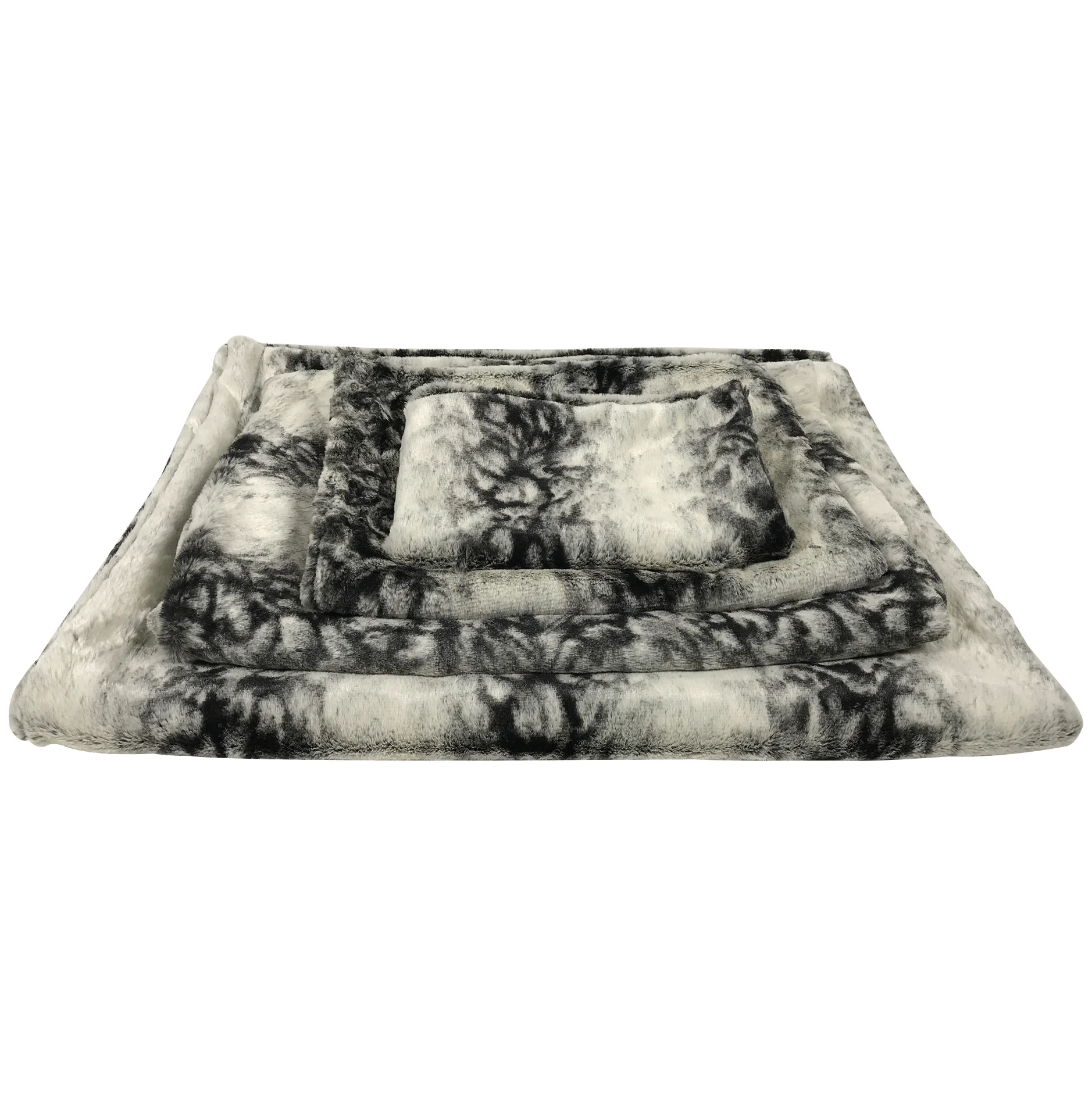 

fashion soft plush warm portable pet dog cat bed mat blanket, Black and white