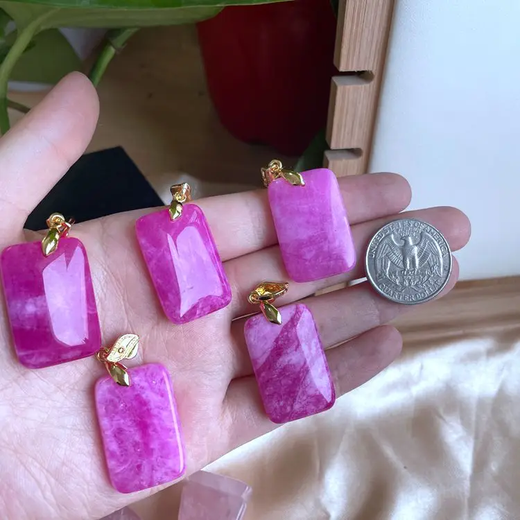 

Jialin Jewelry Purple Jade Pendant No Sign Pendant Square Pendant Necklace