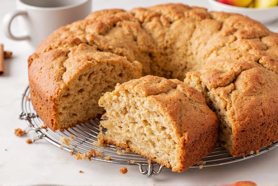 Step-by-step process of making apple cinnamon coffee cake showing batter layering and streusel topping application