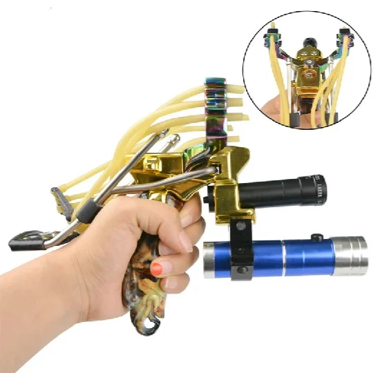 

1pc Professional Fishing Slingshot Kit Archery Target Arrowhead Catapult Wrist Sling Shooting Fishing Reel Hunting Accessories